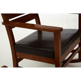 Relax Rocking Chair, Leather, Rubberwood, Brown