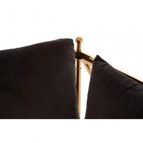 Donal 2 Seat Rose Gold Lattice Arms Sofa, Steel, Velvet, Rose Gold