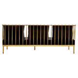 Donal 3 Seat Gold Finish Tapered Arms Sofa, Steel, Velvet, Gold