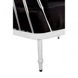 Donal 2 Seat Silver Finish Tapered Arms Sofa, Steel, Velvet, Silver