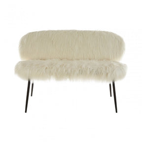 Sienna Sofa with Black Legs, Metal, White