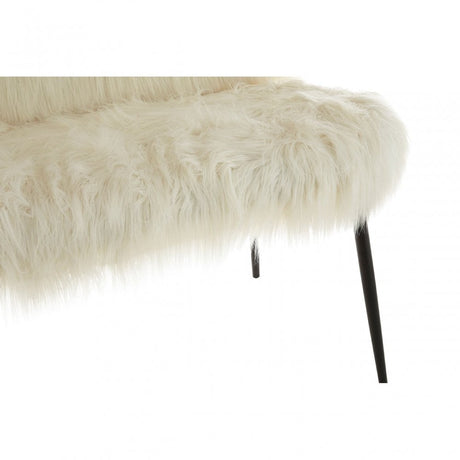 Sienna Sofa with Black Legs, Metal, White