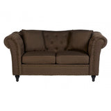 Domino 2 Seat Natural Chesterfield Sofa, Eucalyptus Wood, Sponge, Wood, Natural