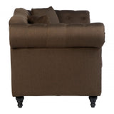 Domino 2 Seat Natural Chesterfield Sofa, Eucalyptus Wood, Sponge, Wood, Natural