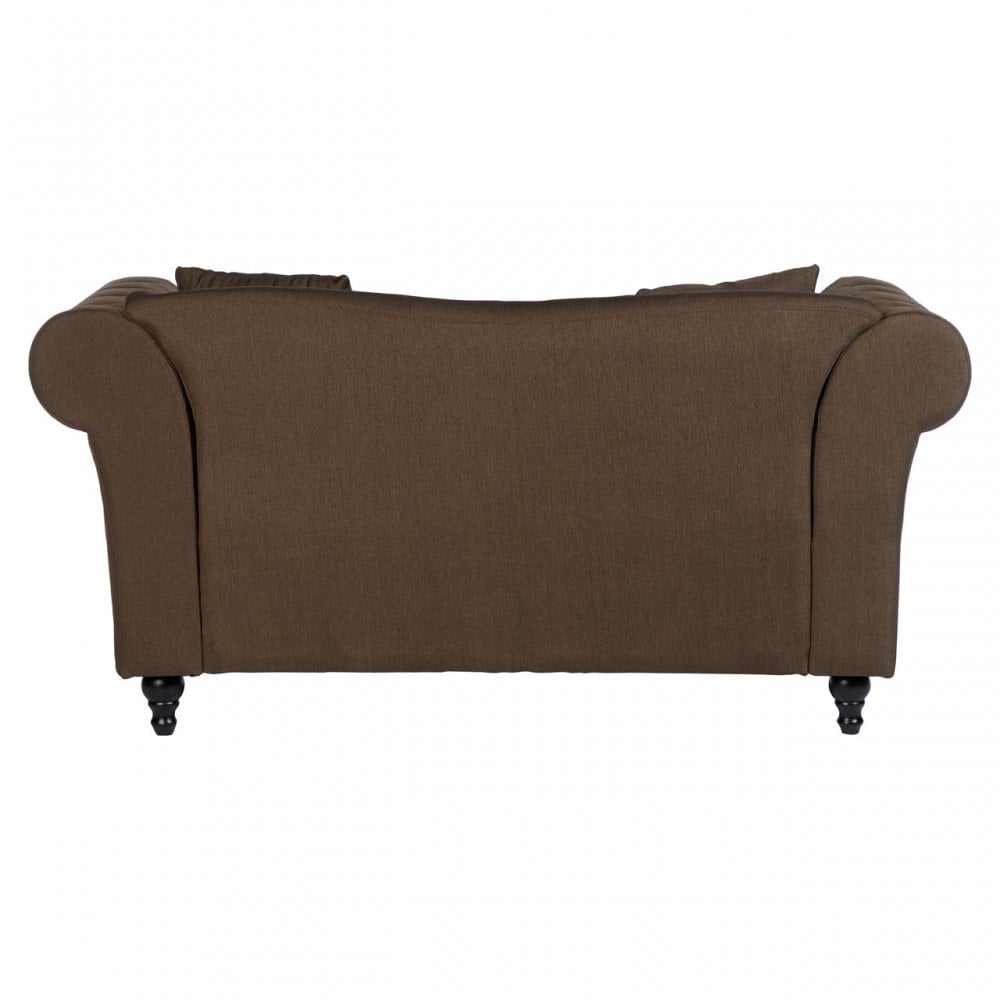 Domino 2 Seat Natural Chesterfield Sofa, Eucalyptus Wood, Sponge, Wood, Natural