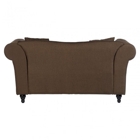 Domino 2 Seat Natural Chesterfield Sofa, Eucalyptus Wood, Sponge, Wood, Natural