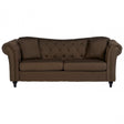 Domino 3 Seat Natural Chesterfield Sofa, Eucalyptus Wood, Sponge, Wood, Natural