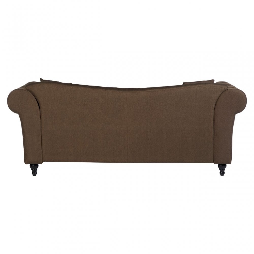 Domino 3 Seat Natural Chesterfield Sofa, Eucalyptus Wood, Sponge, Wood, Natural