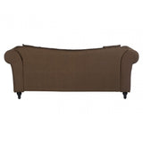 Domino 3 Seat Natural Chesterfield Sofa, Eucalyptus Wood, Sponge, Wood, Natural