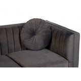 Farah 2 Seat Grey Velvet Sofa, Eucalyptus Wood, Sponge, Wood, Grey