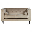 Flick 2 Seat Mink Velvet Sofa, Eucalyptus Wood, Wood, Cream