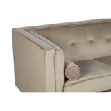 Flick 2 Seat Mink Velvet Sofa, Eucalyptus Wood, Wood, Cream