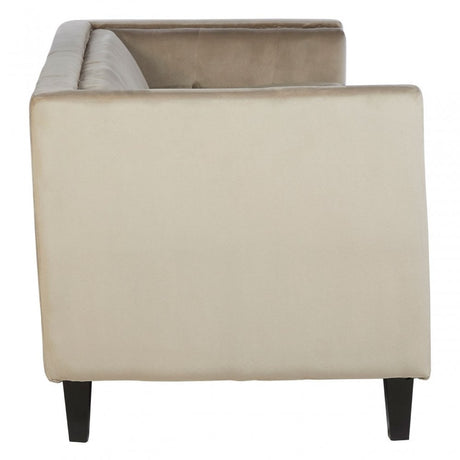 Flick 3 Seat Mink Velvet Sofa, Eucalyptus Wood, Wood, Cream