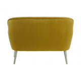 Louxor Mustard Velvet Sofa, Wood, Yellow