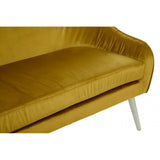 Louxor Mustard Velvet Sofa, Wood, Yellow