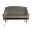 Louxor Grey Velvet Sofa, Wood, Grey