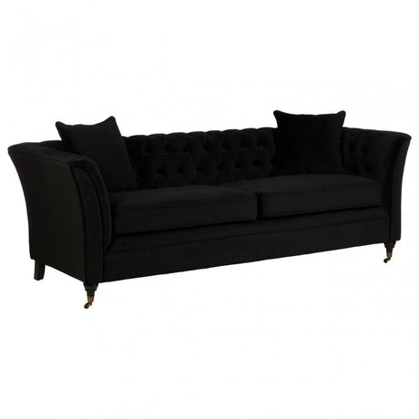 Sabrina 3 Seat Onyx Sofa, Wood, Black