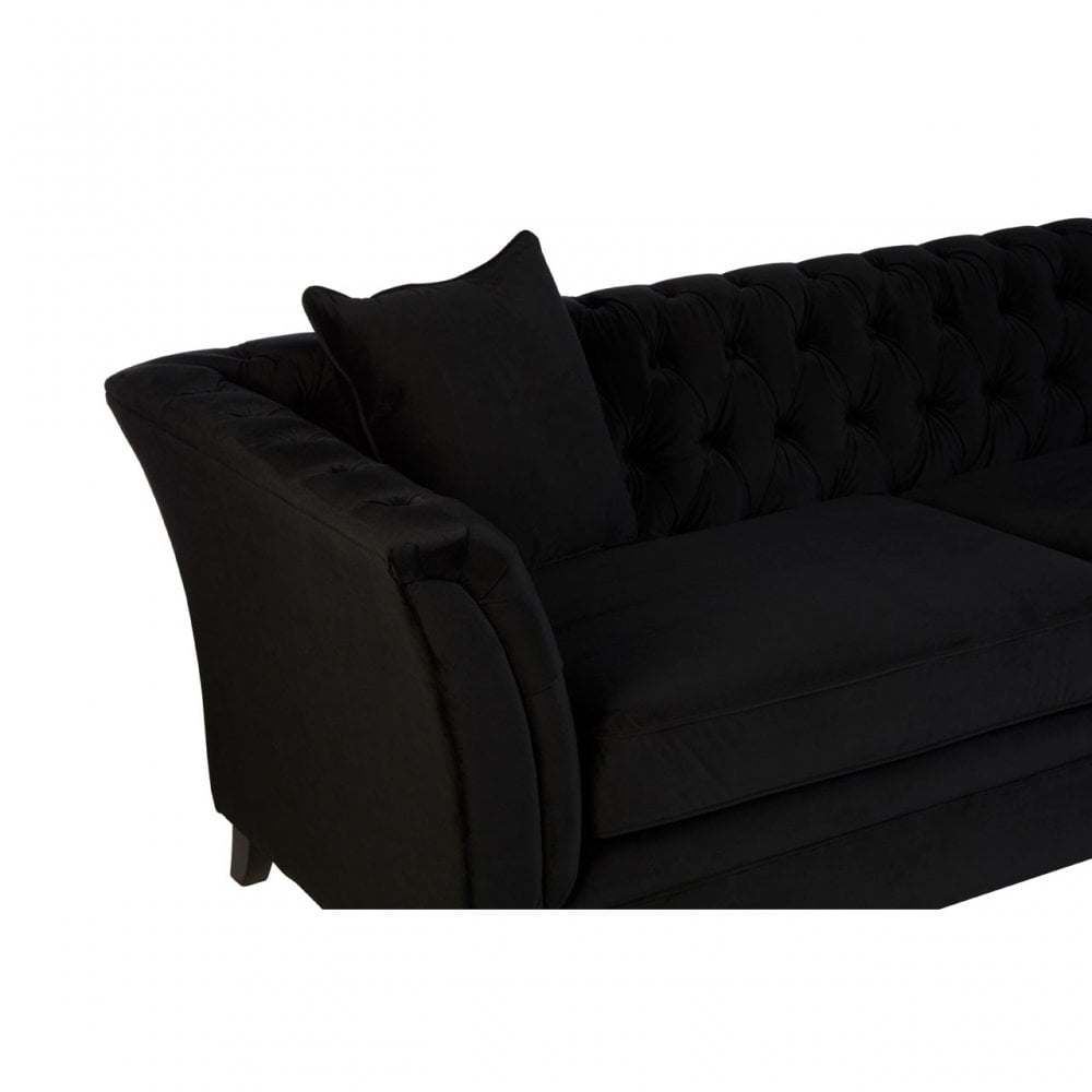Sabrina 3 Seat Onyx Sofa, Wood, Black