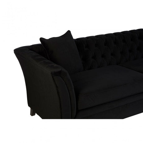 Sabrina 3 Seat Onyx Sofa, Wood, Black
