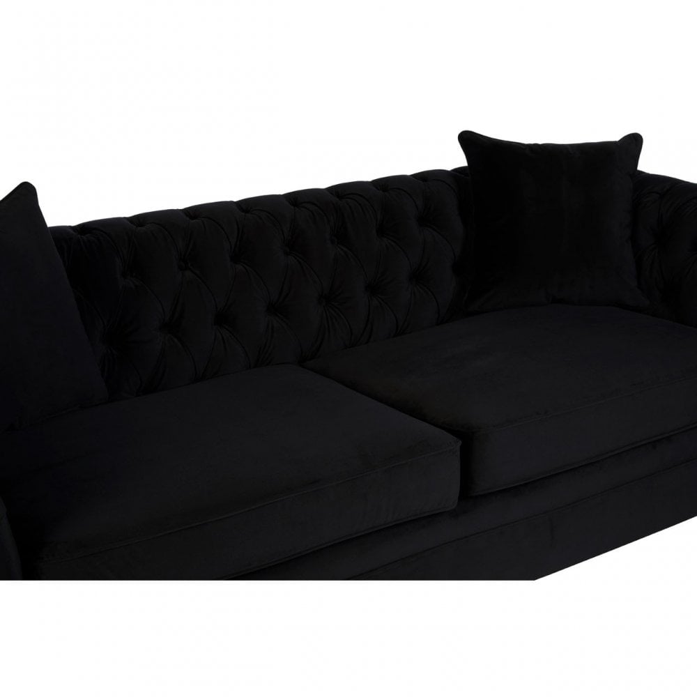 Sabrina 3 Seat Onyx Sofa, Wood, Black