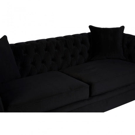 Sabrina 3 Seat Onyx Sofa, Wood, Black