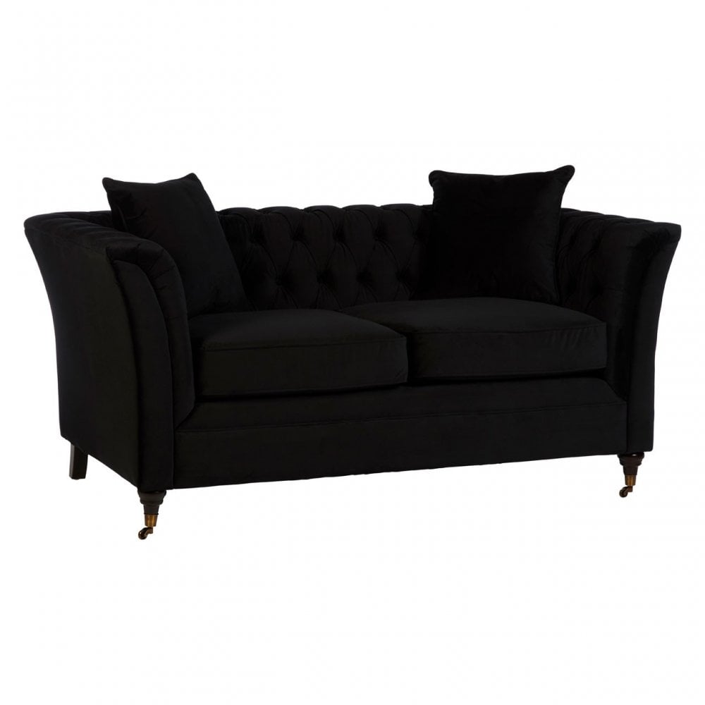 Sabrina 2 Seat Onyx Sofa, Wood, Black
