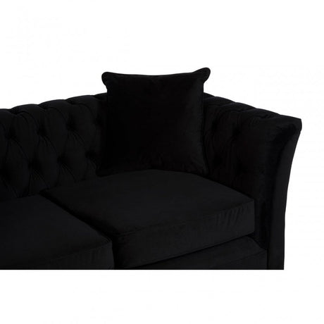 Sabrina 2 Seat Onyx Sofa, Wood, Black