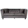 Ferris Grey Velvet 3 Seat Sofa, Eucalyptus Wood, Wood, Grey