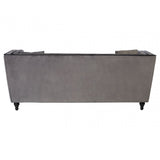 Ferris Grey Velvet 3 Seat Sofa, Eucalyptus Wood, Wood, Grey