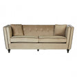 Ferris Mink Velvet 3 Seat Sofa, Eucalyptus Wood, Wood, Beige