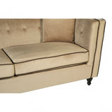 Ferris Mink Velvet 3 Seat Sofa, Eucalyptus Wood, Wood, Beige