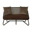 Ranch Foundry Style 2 Seat Sofa with Curved Legs, Iron, Sponge, Brown