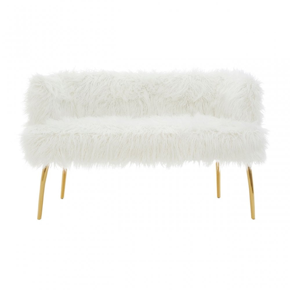 Kirsti Natural Fur Effect Sofa, White
