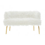 Kirsti Natural Fur Effect Sofa, White