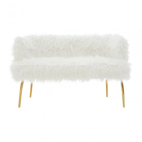 Kirsti Natural Fur Effect Sofa, White