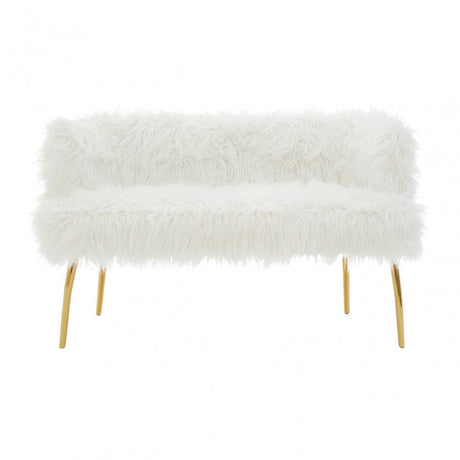 Kirsti Natural Fur Effect Sofa, White