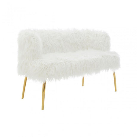 Kirsti Natural Fur Effect Sofa, White