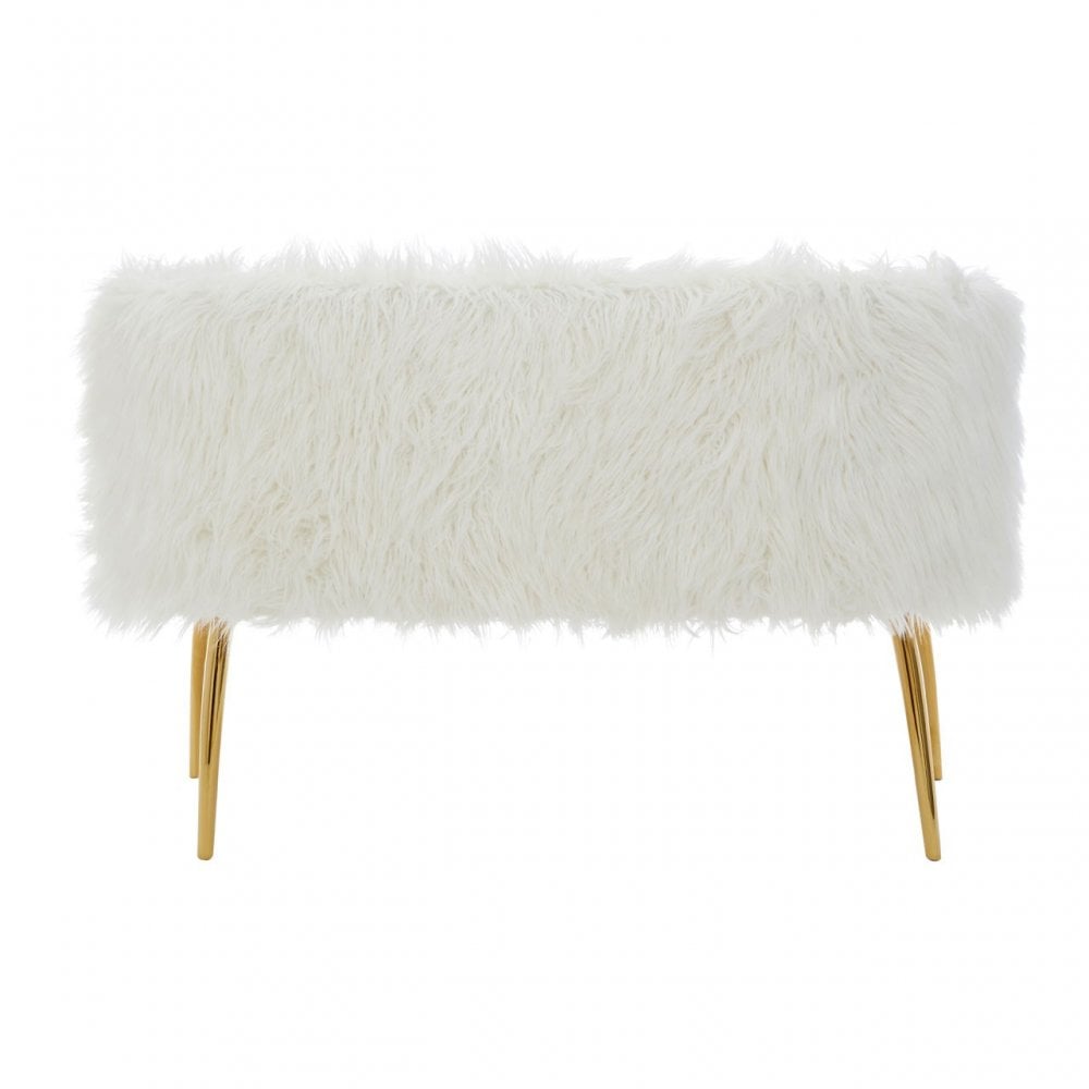 Kirsti Natural Fur Effect Sofa, White