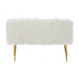 Kirsti Natural Fur Effect Sofa, White