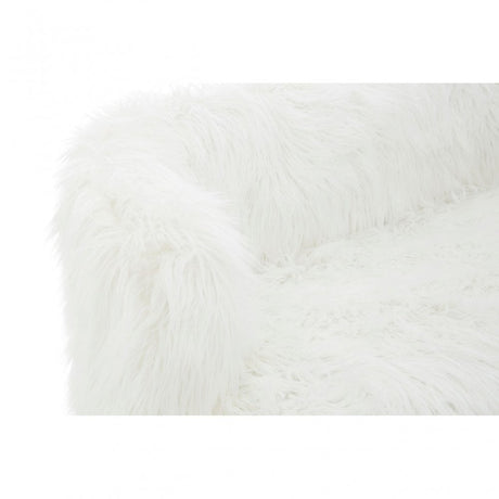 Kirsti Natural Fur Effect Sofa, White