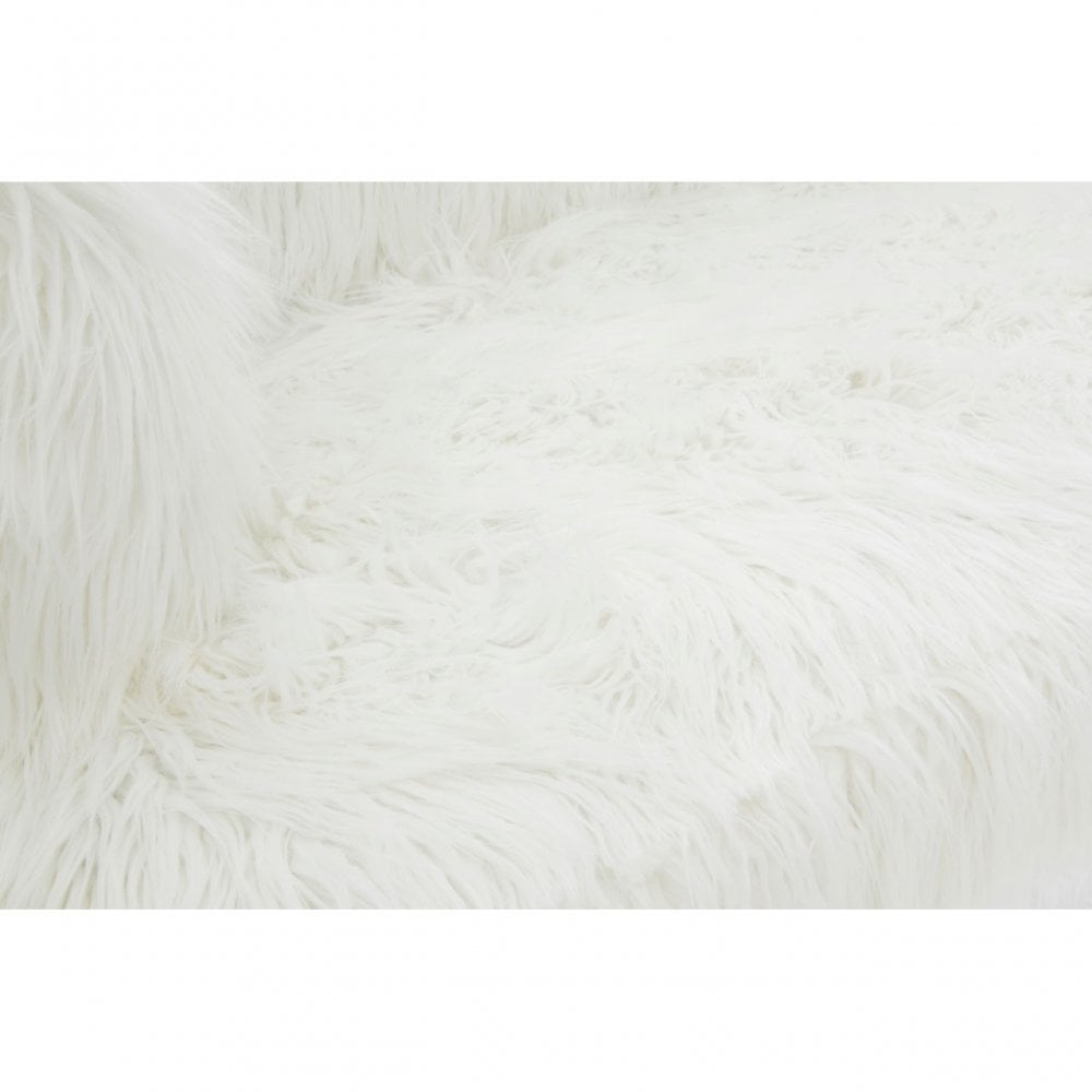 Kirsti Natural Fur Effect Sofa, White