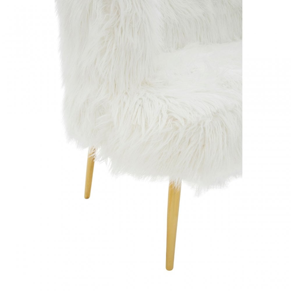 Kirsti Natural Fur Effect Sofa, White