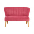 Mia Kids Pink Armless 2 Seat Settee In Wood and Polyester Velvet