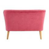 Mia Kids Pink Armless 2 Seat Settee In Wood and Polyester Velvet