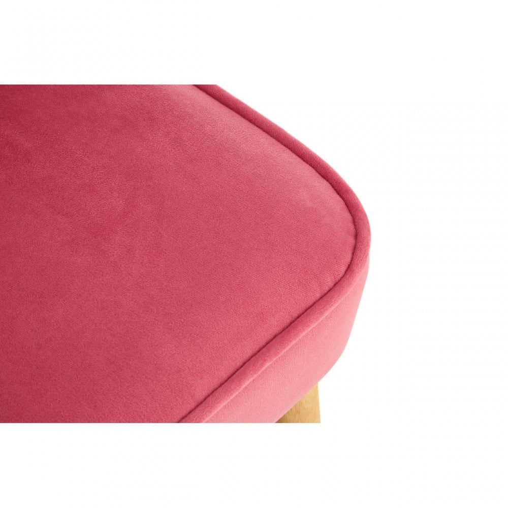 Mia Kids Pink Armless 2 Seat Settee In Wood and Polyester Velvet