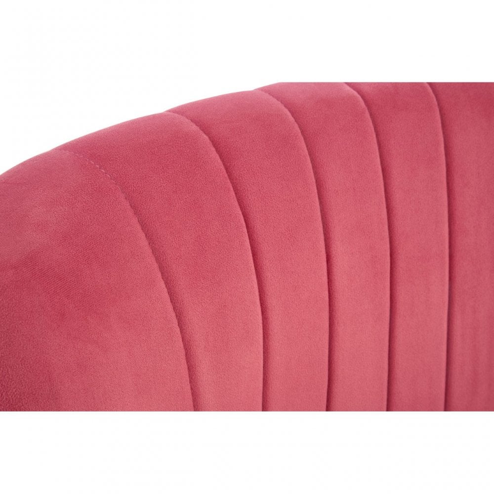 Mia Kids Pink Armless 2 Seat Settee In Wood and Polyester Velvet