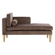 Louxor Grey Velvet / Left Arm Chaise Longue, Cotton Velvet, Pine Wood, Grey