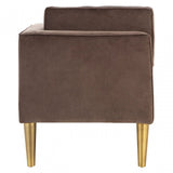 Louxor Grey Velvet / Left Arm Chaise Longue, Cotton Velvet, Pine Wood, Grey