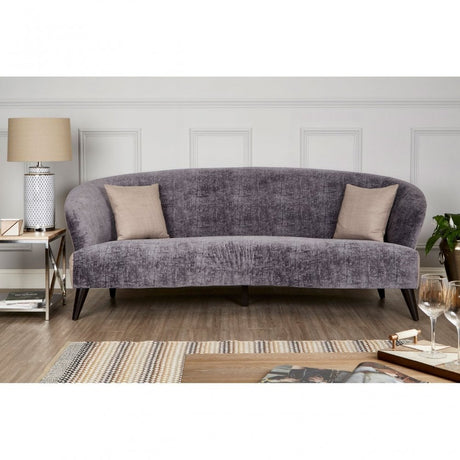 Reine Grey Velvet 3 Seat Sofa, Wood, Pine Wood, Plywood, Grey