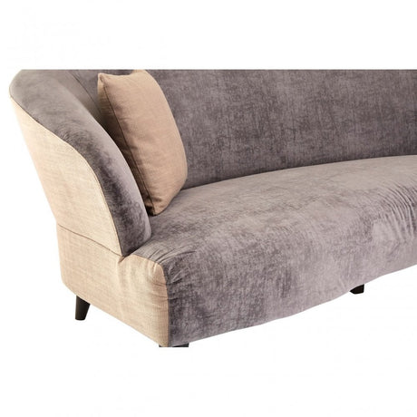 Reine Grey Velvet 3 Seat Sofa, Wood, Pine Wood, Plywood, Grey